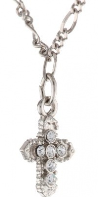 The Vatican Library Collection Vatican Color Basics Silver-Tone Crystal Cross Necklace, 16 The Vatican Library Collection Vatican Color Basics Silver-Tone Crystal Cross Necklace, 16