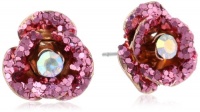 Betsey Johnson Rose Gold Boost Pink Glitter Flower Stud Earrings Betsey Johnson Rose Gold Boost Pink Glitter Flower Stud Earrings