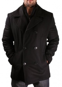 Kenneth Cole New York Wool Blend Peacoat Coat Jacket Black Size XXL Kenneth Cole New York Wool Blend Peacoat Coat Jacket Black Size XXL