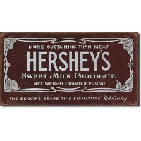 Hershey's Bar Old Label Metal Tin Sign 16W x 8.5H , 16x9 Hershey's Bar Old Label Metal Tin Sign 16W x 8.5H , 16x9