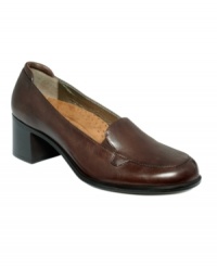 The poise of a pump and the comfort of a loafer team up in Hush Puppies' Bebe. Made in leather with a round-toe silhouette, it features a low stacked heel, flex sole and gore inserts. Wear it to work or on weekends for a low-key, laid-back look. The poise of a pump and the comfort of a loafer team up in Hush Puppies' Bebe. Made in leather with a round-toe silhouette, it features a low stacked heel, flex sole and gore inserts. Wear it to work or on weekends for a low-key, laid-back look.
