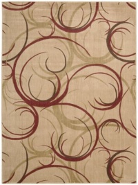 Nourison Zanibar Large Scroll Beige 2.0-Feet by 5.9-Feet Polyacrylic Area Rug Nourison Zanibar Large Scroll Beige 2.0-Feet by 5.9-Feet Polyacrylic Area Rug