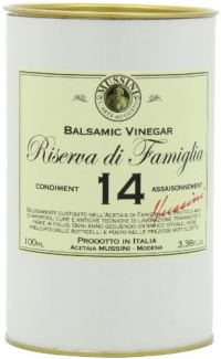 Mussini 14 Year Balsamic Vinegar, Riserva di Famiglia, 3.38-Ounce Glass Bottle Mussini 14 Year Balsamic Vinegar, Riserva di Famiglia, 3.38-Ounce Glass Bottle