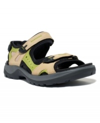 Take a hike...with this sporty performance sandal by Ecco. The Yucatan features a stretch-fit material lining for superb flexibility and adjustable straps for a customized fit. Take a hike...with this sporty performance sandal by Ecco. The Yucatan features a stretch-fit material lining for superb flexibility and adjustable straps for a customized fit.