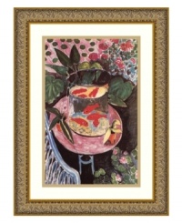 Full of incredible liveliness and beauty, this beloved print by the French artist Henri Matisse adds vibrant color and movement to any wall space. Rendered in a Fauvist-inspired style, lush plants and florals surround a vase of goldfish whose images are skillfully reflected on the water's surface. Full of incredible liveliness and beauty, this beloved print by the French artist Henri Matisse adds vibrant color and movement to any wall space. Rendered in a Fauvist-inspired style, lush plants and florals surround a vase of goldfish whose images are skillfully reflected on the water's surface.