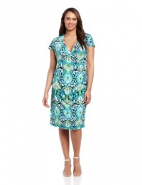 Jones New York Women's Plus-Size Faux Wrap Dress