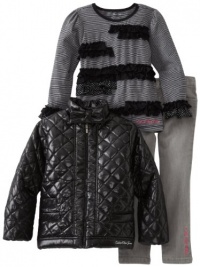 Calvin Klein Girls 2-6X Jacket With Tee And Jean Calvin Klein Girls 2-6X Jacket With Tee And Jean