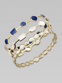 From the Polished Rock Candy® Collection. Lovely mother-of-pearl stations in various shapes set in radiant 18k gold on a delicate bangle. Mother-of-pearl18k goldDiameter, about 2½Slip-on styleImported Please note: Bracelets sold separately. From the Polished Rock Candy® Collection. Lovely mother-of-pearl stations in various shapes set in radiant 18k gold on a delicate bangle. Mother-of-pearl18k goldDiameter, about 2½Slip-on styleImported Please note: Bracelets sold separately.