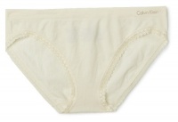 Calvin Klein Women's Seamless with Lace Bikini, Ivory, Large Calvin Klein Women's Seamless with Lace Bikini, Ivory, Large
