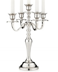 It's all about ambiance. Handcrafted in polished nickel plate, the Hampton candelabra from Leeber brings good old-fashioned grandeur to light. It's all about ambiance. Handcrafted in polished nickel plate, the Hampton candelabra from Leeber brings good old-fashioned grandeur to light.
