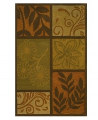 Pretty panels filled with bold tones and warm florals help this Dalyn area rug impart a strong presence in any space. Hand-tufted in India using soft, thick-pile wool for an incredible feel underfoot. Pretty panels filled with bold tones and warm florals help this Dalyn area rug impart a strong presence in any space. Hand-tufted in India using soft, thick-pile wool for an incredible feel underfoot.