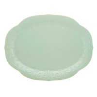 Lenox French Perle Oval Platter, 16-Inch, Ice Blue Lenox French Perle Oval Platter, 16-Inch, Ice Blue