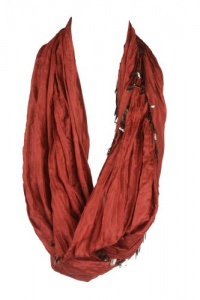 Eileen Fisher Womens Burnt Orange Beaded Whisper Silk Scarf OS Eileen Fisher Womens Burnt Orange Beaded Whisper Silk Scarf OS