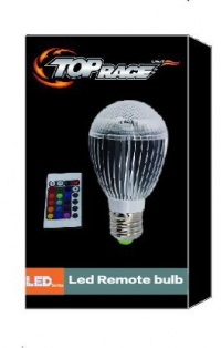 Top Race® Remote Control Multi Color 9-w RGB Changing LED Light Bulb Mood Light. Top Race® Remote Control Multi Color 9-w RGB Changing LED Light Bulb Mood Light.