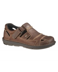Contrast stitching and a durable, rugged sole makes sure that you're ready for all terrain and all kinds of warm weather adventures with these men's sandals. Contrast stitching and a durable, rugged sole makes sure that you're ready for all terrain and all kinds of warm weather adventures with these men's sandals.