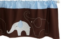 Carter's Blue Elephant Valance, Blue/Choc, 60 X 14 Carter's Blue Elephant Valance, Blue/Choc, 60 X 14