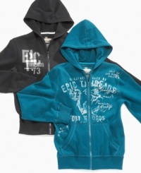 Bundle up and keep hands warm in this Epic Threads graphic hoodie, cool style for cool nights. Bundle up and keep hands warm in this Epic Threads graphic hoodie, cool style for cool nights.
