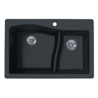 Swanstone QZLS-3322.077 33-Inch by 22-Inch Drop-In Large/Small Bowl Kitchen Sink, Nero Swanstone QZLS-3322.077 33-Inch by 22-Inch Drop-In Large/Small Bowl Kitchen Sink, Nero