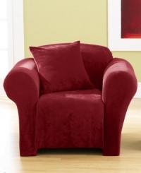 In a soft, waffle-weave textured knit the Stretch Pique slipcover stretches up to 40% to conform to hard-to-fit furniture. Memory stretch fabric and all-around elastic provide a clean, sleek look that stays put. In a soft, waffle-weave textured knit the Stretch Pique slipcover stretches up to 40% to conform to hard-to-fit furniture. Memory stretch fabric and all-around elastic provide a clean, sleek look that stays put.