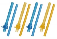 Munchkin 4 Count Click Lock Replacement Straws, Blue/Orange Munchkin 4 Count Click Lock Replacement Straws, Blue/Orange