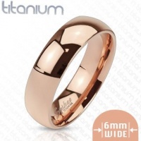 TIR-0008 Solid Titanium Rose Gold IP 6mm Wide Classic Band Ring; Comes With Free Gift Box TIR-0008 Solid Titanium Rose Gold IP 6mm Wide Classic Band Ring; Comes With Free Gift Box
