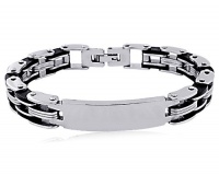 Men's Stainless Steel Black Rubber Medical ID Bracelet 8.5 Men's Stainless Steel Black Rubber Medical ID Bracelet 8.5