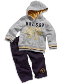 GUESS Kids Baby Boy Zip Hoodie and Sweatpants Set (, GREY HEATHER (24M) GUESS Kids Baby Boy Zip Hoodie and Sweatpants Set (, GREY HEATHER (24M)