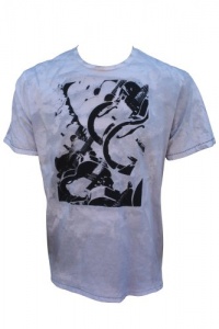 Kenneth Cole Reaction Mens White Gray Guitar Short Sleeve T Shirt Kenneth Cole Reaction Mens White Gray Guitar Short Sleeve T Shirt