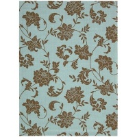 Nourison RS014 Home and Garden Rectangle Machine Printed Rug, 7.9 by 10.10-Inch, Light Blue Nourison RS014 Home and Garden Rectangle Machine Printed Rug, 7.9 by 10.10-Inch, Light Blue