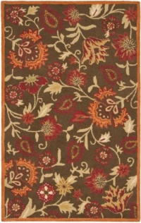 Safavieh Blossom Collection BLM861A Handmade Brown and Multi Hand Spun Wool Area Rug, 4-Feet by 6-Feet Safavieh Blossom Collection BLM861A Handmade Brown and Multi Hand Spun Wool Area Rug, 4-Feet by 6-Feet
