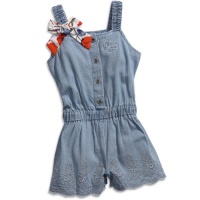 GUESS Kids Girls Baby Girls Embroidered Romper (12-24M), CHAMBRAY (24M) GUESS Kids Girls Baby Girls Embroidered Romper (12-24M), CHAMBRAY (24M)