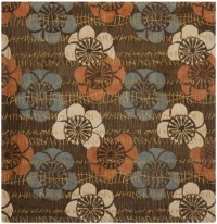 Safavieh BLM923A Blossoms Collection Handmade Wool Square Area Rug, 6-Feet, Brown and Multi Safavieh BLM923A Blossoms Collection Handmade Wool Square Area Rug, 6-Feet, Brown and Multi