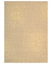 A chic starburst pattern adorns this stylish rug from the Capri collection, offering a unique focal point for any room. Woven of a blend of fine wool with Nourison's signature light-reflecting Luxcelle™ fibers, the rug's soft beige shade and luminous appearance complement a range of decors. (Clearance) A chic starburst pattern adorns this stylish rug from the Capri collection, offering a unique focal point for any room. Woven of a blend of fine wool with Nourison's signature light-reflecting Luxcelle™ fibers, the rug's soft beige shade and luminous appearance complement a range of decors. (Clearance)