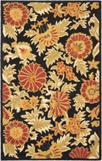 Safavieh Blossom Collection BLM912A Handmade Black and Multi Hand-spun Wool Area Rug, 5-Feet by 8-Feet Safavieh Blossom Collection BLM912A Handmade Black and Multi Hand-spun Wool Area Rug, 5-Feet by 8-Feet