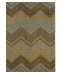 A sophisticated zigzag design is brought to life in earthy blue and brown tones with the Milano area rug from Sphinx. Woven of durable, long nylon fibers that also offer a soft hand, it serves to enliven any space with pure modern style. A sophisticated zigzag design is brought to life in earthy blue and brown tones with the Milano area rug from Sphinx. Woven of durable, long nylon fibers that also offer a soft hand, it serves to enliven any space with pure modern style.