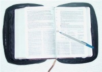 Embassy Italian Stone Design Black Genuine Leather Bible Cover Embassy Italian Stone Design Black Genuine Leather Bible Cover