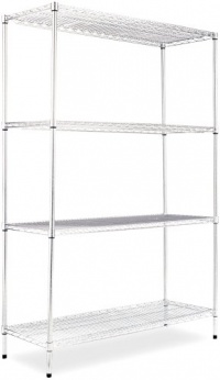 Alera SW504818SR Industrial Wire Shelving Starter Kit, 4 Shelves, 48w x 18d x 72h, Silver Alera SW504818SR Industrial Wire Shelving Starter Kit, 4 Shelves, 48w x 18d x 72h, Silver