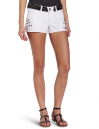 XOXO Juniors Studded Denim Short, White, 0 XOXO Juniors Studded Denim Short, White, 0