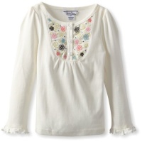 Hartstrings Girls 2-6X Toddler Long Sleeve Henley Top With Floral Embroidery, Marshmallow, 2T Hartstrings Girls 2-6X Toddler Long Sleeve Henley Top With Floral Embroidery, Marshmallow, 2T