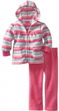 Young Hearts Baby-Girls Infant 2 Piece Stripe Polar Fleece Jacket Set Young Hearts Baby-Girls Infant 2 Piece Stripe Polar Fleece Jacket Set