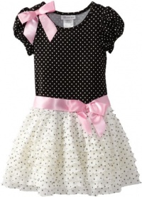 Bonnie Jean Girls 2-6X Eyelash Dot Dropwaist Dress, Black, 6X Bonnie Jean Girls 2-6X Eyelash Dot Dropwaist Dress, Black, 6X