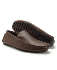 Contrast stitching and a textured vamp add timeless sophistication to these smooth drivers from Calvin Klein. Contrast stitching and a textured vamp add timeless sophistication to these smooth drivers from Calvin Klein.