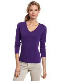 Sofie Women's 100% Cashmere Long Sleeve V-Neck Pullover Sweater