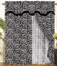 Zebra Animal Curtain Set w/ Valance/Sheer/Tassels Zebra Animal Curtain Set w/ Valance/Sheer/Tassels
