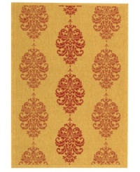 Borrowing from the beautiful tradition of courtyard styling in warm-weather locales, Safavieh's Courtyard collection has a distinctly Mediterranean feel. A special sisal weave allows for a superior clarity of detail, while enhanced polypropylene makes these rugs thankfully low-maintenance and durable. The brick-toned medallions woven into this soft beige rug offer a subtle elegance for indoor or outdoor spaces. (Clearance) Borrowing from the beautiful tradition of courtyard styling in warm-weather locales, Safavieh's Courtyard collection has a distinctly Mediterranean feel. A special sisal weave allows for a superior clarity of detail, while enhanced polypropylene makes these rugs thankfully low-maintenance and durable. The brick-toned medallions woven into this soft beige rug offer a subtle elegance for indoor or outdoor spaces. (Clearance)