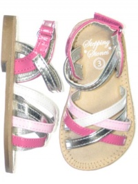Baby / Infant Girls Strappy Multi-Colored Sandals by Stepping Stones Hard Soles Baby / Infant Girls Strappy Multi-Colored Sandals by Stepping Stones Hard Soles