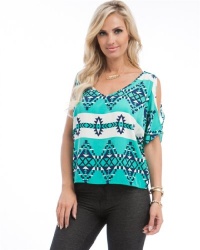 MOD 20 Women's Native Button Back Top Aqua S(60016) MOD 20 Women's Native Button Back Top Aqua S(60016)