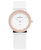 A fresh watch design to keep you looking pristine and on time, by Skagen Denmark.