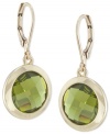 Circle important dates on your event calendar -- these chic drop earrings from Carolee will have you ready to party! With a round-cut plastic stone set at the center. Crafted in 12k gold-plated mixed metal. Approximate drop: 1-1/4 inches.