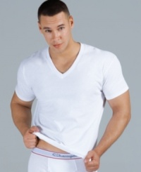 Tee time. Start your outfit off right with this V-neck T shirt pack from Champion. Tee time. Start your outfit off right with this V-neck T shirt pack from Champion.